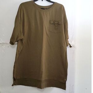 Academiks Men's Top Plus Sized Army Green Military Style Retro Streetwear Y2K 4X